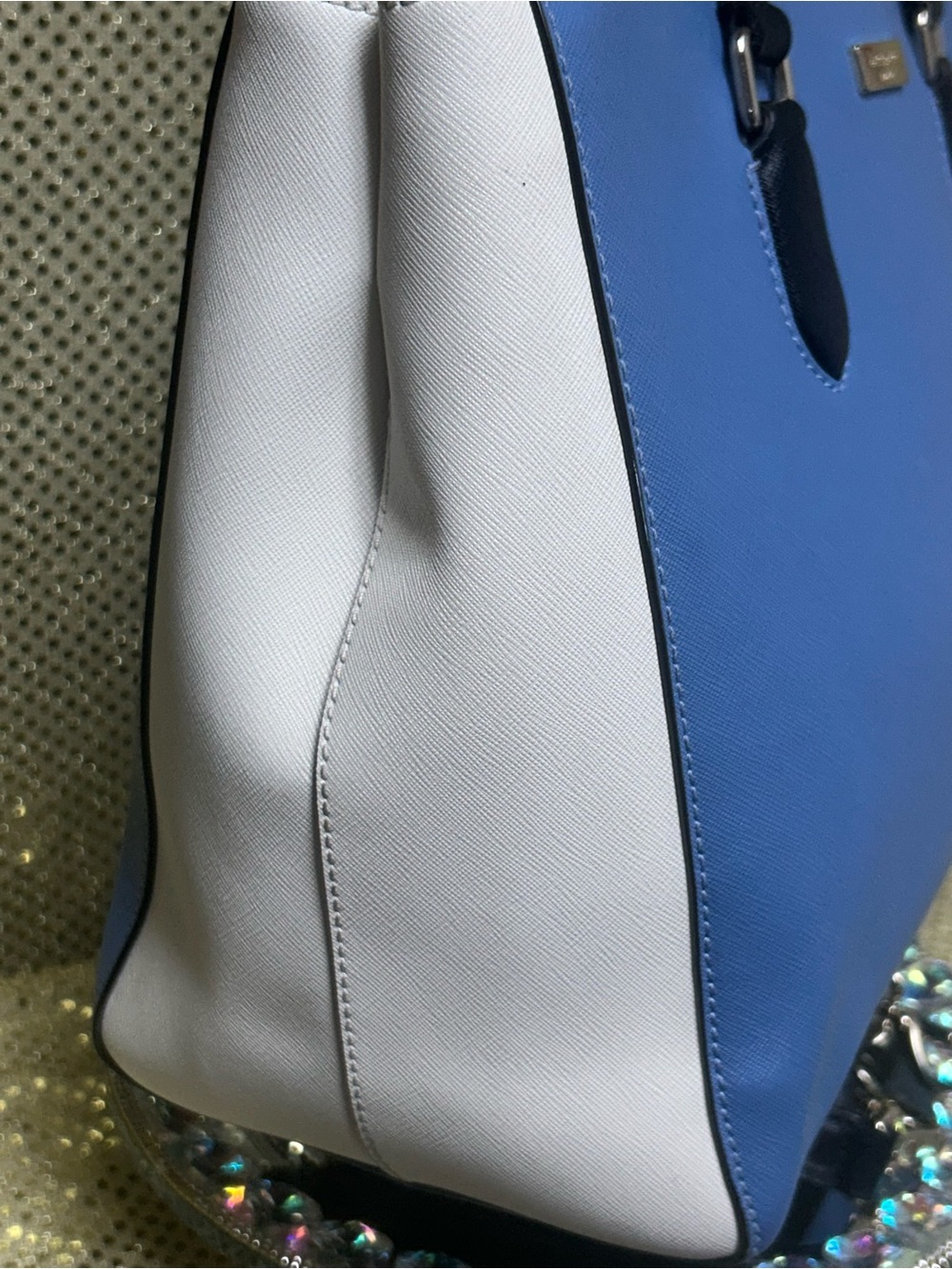 Kate Spade Laurel Way Blue and Crossbody Tote Bag Approx. 17 x 11 x 4. - Picture 7 of 9